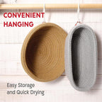 Cotton Rope Banneton Bread Proofing Basket Set, Oval & Round Bread Baskets with Liners & Covers for Artisan Bread Baking, Sourdough Bread Baking Supplies