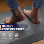 FEATOL Anti Fatigue Mat Floor Mat, Extra Thick Standing Office Desk Mat Memory Foam Cushioned Anti Fatigue Ergonomic Kitchen Mats Comfort Standing Pad NOT PVC 9/10 Inch Thick (20" x 32", Gray)