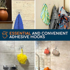GLUIT Adhesive Wall Hooks for Hanging Heavy Duty 22 lbs Hooks for Walls No Damage, Towel Sticky Clear Hook, Waterproof, Home, Bathroom, Kitchen, Office, and Outdoor 6 Pack
