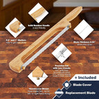 Albert&Grace Bread Bow Pro Knife – Serrated High-Carbon Blade with Sheath & Extra Blade, Thumbscrew Mount for Easy Swap, Right- or Left-Hand Use, Ideal for Sourdough & Bagels