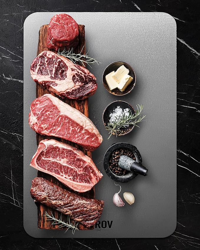 Titanium Cutting Board, 100% Pure Titanium Cutting Boards For Kitchen, Best Non Toxic titanium chopping board, Dishwasher safe, Hygiene and Durability for Meat, Fruit, and Vegetables (10.2L*6.3W)