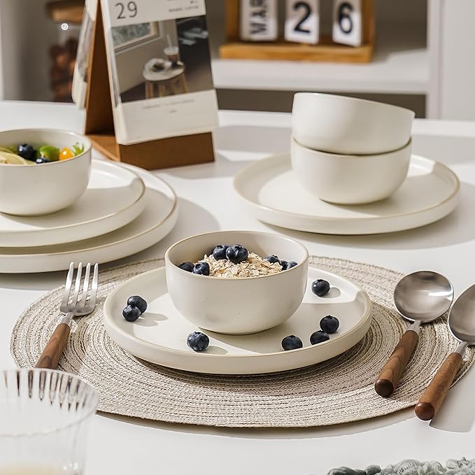 S&Q'S CERAMICS Ceramic Small Bowls for Kitchen, Set of 6, 9 ounces Small Ceramic Bowls for Condiments, Dipping, Side Dishes (Glazed Matte Off-White)…