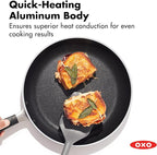 OXO 10” Non-Stick Every Day Frying Pan, BPA-Free Comfort Grip Silicone Handle, Dishwasher & Oven Safe, PFAS-Free Ceramic Skillet, Black