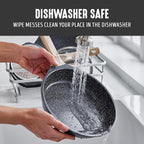 GreenLife 8 Piece Ceramic Nonstick Cookware Set, Induction Suitable Non Toxic PFAS-Free Pots & Pans, Dishwasher Safe, Cooking Set, Stock Pot, Saucepans & Frying Pans, Kitchen Cooking, Granite Black