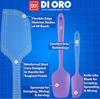 DI ORO Silicone Spatula Set - Rubber Kitchen Spatulas for Baking, Cooking, & Mixing - 600°F Heat-Resistant & BPA Free Silicone Scraper Spatulas for Nonstick Cookware - Dishwasher Safe (3pc, Lavender)