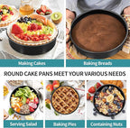 P&P CHEF Non-stick Cake Pan Set of 4, 4/6/8/9.5 Inch Round Baking Cake Pans Tins for Tier Smash Cakes, Non-Toxic & Solid, Stainless Steel Core & Leak-Proof, 4Pcs