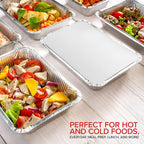 Stock Your Home 2 Lb Aluminum Pans with Lids (25 Pack) - Disposable & Recyclable Takeout Trays with Lids - To Go Containers for Restaurants, Catering, Delis