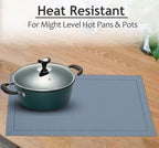 Ruvanti Linen Placemats Set of 6-13x19 Inch, Classic Hemstitch, Heat ‎Resistant Machine Washable Place Mats, Soft & Elegant- Perfect for Christmas, ‎Thanksgiving, Easter, Weddings, Dinner - Grey