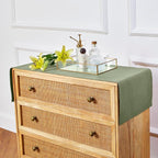 Solino Home Linen Table Runner 48 Inches - 100% Pure Linen Oil Green Table Runner 14 x 48 Inch Ideal for Dresser and Coffee Tables - Summer, Fall, Autumn - Fete