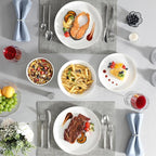 MALACASA Plates and Bowls Sets, 24 Pieces Modern Porcelain Dinnerware Set for 6 Ceramic Dishware Dishes White Kitchen Dinner Dining Ware Set Microwave and Dishwasher Safe, Series LUNA