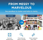 Spicy Shelf with 20 Jars of Spices inclded - Expandable Spice Rack and Stackable Cabinet & Pantry Organizer - Cabinet Spice Racks for inside Cabinets