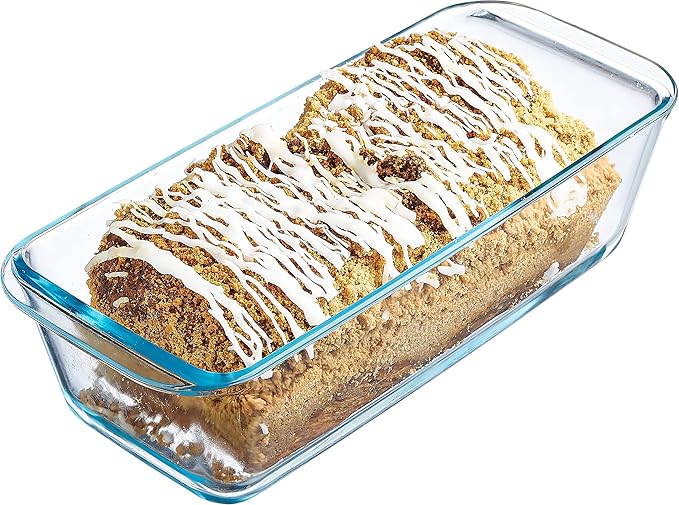 SIMAX Glassware Classic 1.5 Quart Loaf Dish, Glass Loaf Pan, Heat, Cold and Shock-Proof Borosilicate Glass, Made in Europe, Dishwasher Safe, 11” x 4.8” x 3”