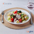 10.5 inch Dinner Plate Set of 6, Lightweight Round Opal Glass White Dinnerware Plates, Dishwasher and Microwave Safe