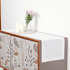 D'Moksha Homes Linen White Table Runner 36 Inches - 100% Pure Linen Small Table Runner 14 x 36 Inch Ideal for Dresser, Coffee Tables, Fall and Halloween - Classic Hemstitch - Classic Hemstitch