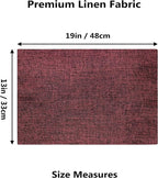 Home Brilliant Red Placemats Set of 8 Cloth Placemat for Holiday Heat Resistant Dining Table Mats Kitchen Washable Place Mats, Wine Red