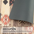 QIYI Placemats Set of 4, 12x18 Inch PU Leather Place Mats for Kitchen Dinning, Heat Resistant Anti Slip Brown Table Mats, Waterproof Wipeable Washable Placemat Party Table Décor, Geometric Motifs