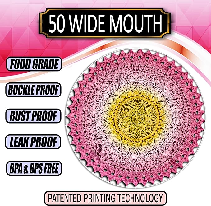 Supa Ant Thickest Canning Lids Wide Mouth (50 Pcs.) Food Grade Tin Can Lids for Canned Food -Buckle Proof & Rust Proof Lid for Canning Kit for Wide Mouth Mason Jars (Knitted Crochet) Canning Supplies