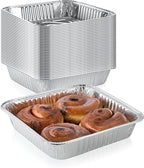 Pack of 30 Extra-Thick Disposable Aluminum Baking Pans | Standard Size 9” x 9” Recyclable Square Cooking Tins | Portable Food Containers | Superior Heat Conductivity | 2” High Walls to Prevent Spills