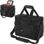 OPUX Soft Cooler Bag, Insulated Collapsible Lunch Cooler Tote for Men Work Camping Beach Travel, Portable Soft Sided Leakproof Waterproof Large Lunch Bag Box with Shoulder Strap 30 Cans, Black