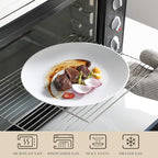 MALACASA 30-Piece Gourmet Porcelain Dinnerware Sets, Modern White Round Dish Set for 6 - Premium Serving Plates and Bowls Sets for Dessert, Salad, Soup, Pasta - Series AMELIA