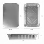 PLASTICPRO Disposable 4 LB Aluminum Takeout Tin Foil Oblong Baking Pans 12'' X 8'' X 2'' Inch With Cardboard Lids Bakeware - Cookware Perfect for Cakes, Lasagna, or Pack of 10 Pans and 10 Lids
