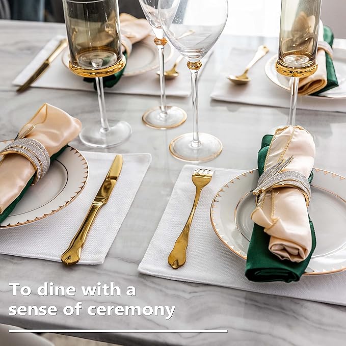 Home Brilliant White Placemats Set of 6 Heat Resistant Dining Table Place Mats for Kitchen Table for Wedding Party Holiday, Pure White