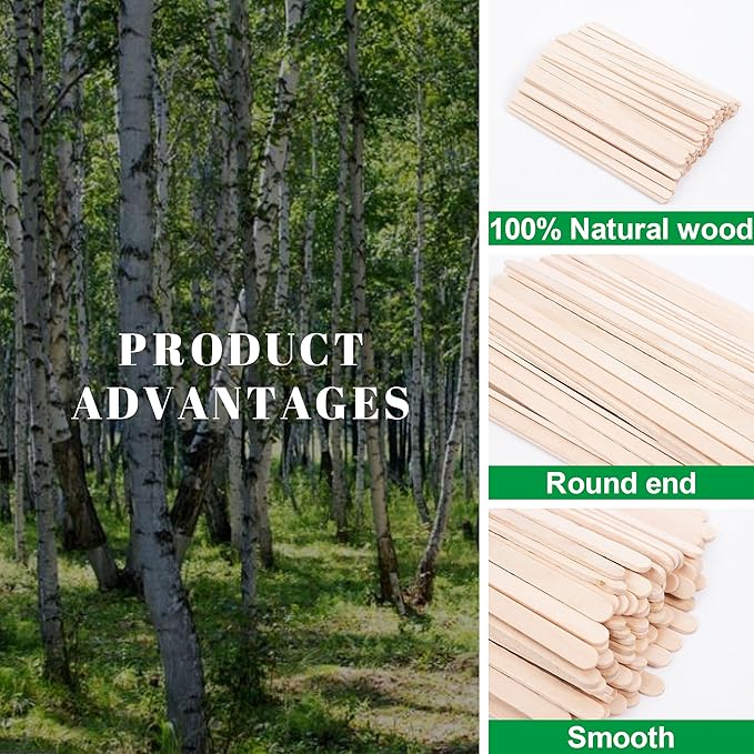 ANTETOK Wooden Coffee Stirrers - Coffee Stir Sticks 5.5 Inch,100pcs Disposable Swizzle Sticks,Swizzle Drink Sticks for Coffee,Tea,Cocktail and Hot Chocolate
