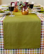 Solino Home Linen Avocado Green Table Runner 108 Inches Long - 100% Pure Linen 14 x 108 Inch Table Runner for Dining, Summer, Fall, Autumn - Fete