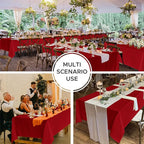 Fitable 8 Pack Rectangle Tablecloths: Stain Resistant Wrinkle Free Circle Table Clothes, Washable Reusable Polyester Table Covers for Wedding Party Birthday Banquet Reception(Red, 60x102 Inch)