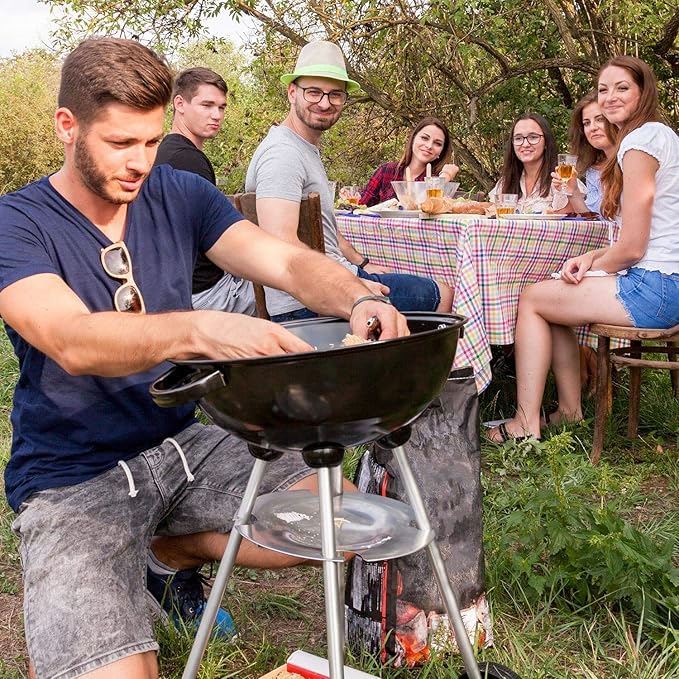 Charcoal Grill 18 inch Barbecue Grill for Outdoor Courtyard Picnic Camping Tailgating BBQ Kettle