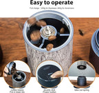CERA+ Portable Burr Coffee Grinder Electric Espresso Grinderring Machine Suitable for Travel,Camping with Bag