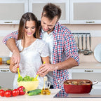 Moss & Stone 5 Pcs Red Copper Chef Cookware Non Stick Deep Frying Pan, Fry Basket, Steamer Rack, Dishwasher & Oven Safe, 5 Qt Deep Square Pan, Induction Copper Cookware Set - 9.5" x 3.5"