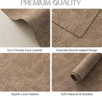 Romanstile Vinyl Placemats Set of 12-12 X 18 Inch - Heat Resistant Place Mats 100% Waterproof Oilproof Wipeable Reversible Faux Leather Table Mats for Kitchen/Dining/Party/Outdoor, Coffee