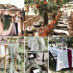 12 Pack Dusty Blue Cheesecloth Table Runner 10ft Boho Gauze Cheese Cloth Table Runner Rustic Sheer Runner 120 inch Long for Christmas Wedding Table Decorations