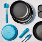 CAROTE 20pcs Pots and Pans Set, Nonstick Cookware Set Detachable Handle, Induction Kitchen Cookware Sets Non Stick with Removable Handle, RV Cookware Set, Peacock Blue