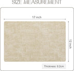 Romanstile Placemat Faux Leather Place Mat Set of 4,Beige
