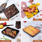 LIANYU 12⅓ x 9¾ x 2 Inch Cake Pan Set of 2, Rectangle Non-stick Baking Pan, Stainless Steel Bakeware for Lasagna Brownies Casseroles, Healthy & Easy Release