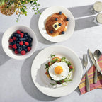 Gibson Home Zen Buffet Round 12 Piece Porcelain Chip and Scratch Resistant Dinnerware Plates and Bowls Set, Scratch & Chip Resistant