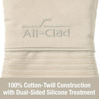 All-Clad Premium Silicone Oven Mitt: Heat Resistant to 500 Degrees - 100% Cotton & Silicone, 14"x7" Pot Holder for Kitchen and Barbeque, (1-Pack), Almond