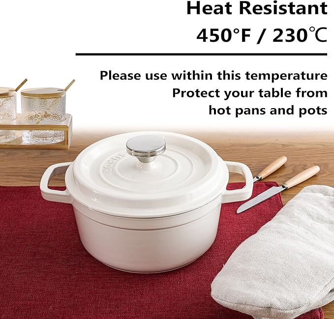 Home Brilliant Placemats Set of 6 Red Place Mats Decoration Heat Resistant Dining Table Place Mats Machine Washable Kitchen Table Mats, 13x19 inch, Burgundy