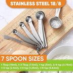 Spring Chef Stainless Steel Measuring Cups and Spoons Set of 15 with Leveler - Kitchen Metric Metal Measuring Spoons and Cups Set for Dry & Liquid Ingredients - Perfect for Cooking & Baking