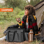 OPUX Soft Cooler Bag, Insulated Collapsible Lunch Cooler Tote for Men Work Camping Beach Travel, Portable Soft Sided Leakproof Waterproof Large Lunch Bag Box with Shoulder Strap 40 Cans, Charcoal Gray