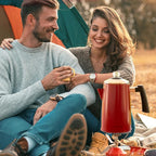 Mixpresso Red Stainless Steel Coffee Percolator Stovetop, 52 oz Classic Percolator Coffee Pot, Great For Camping Pot, 12 Cup Stove Top Espresso Maker, Cool-Touch Handle