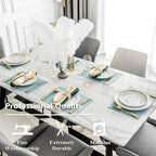 Home Brilliant Placemats Set of 6 Heat Resistant Dining Table Place Mats for Kitchen Table Party Decoration, 13 x 19 inches, Teal