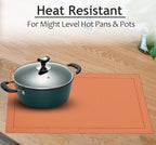 Ruvanti Linen Placemats Set of 6-13x19 Inch, Classic Hemstitch, Heat ‎Resistant Machine Washable Place Mats, Soft & Elegant- Perfect for Christmas, ‎Thanksgiving, Easter, Weddings, Dinner - Orange