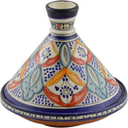 Moroccan Handmade Serving Tagine Exquisite Ceramic With Vivid colors Original Medium 10 inches Across