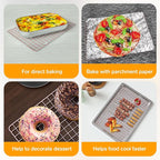 2-Pack Cooling Racks for Cooking and Baking - 10" x 15"Heavy Duty Stainless Steel Wire Rack for Baking, Grilling, Roasting - Oven & Dishwasher Safe - Fits Jelly Roll Sheet Pan（Rose Gold）