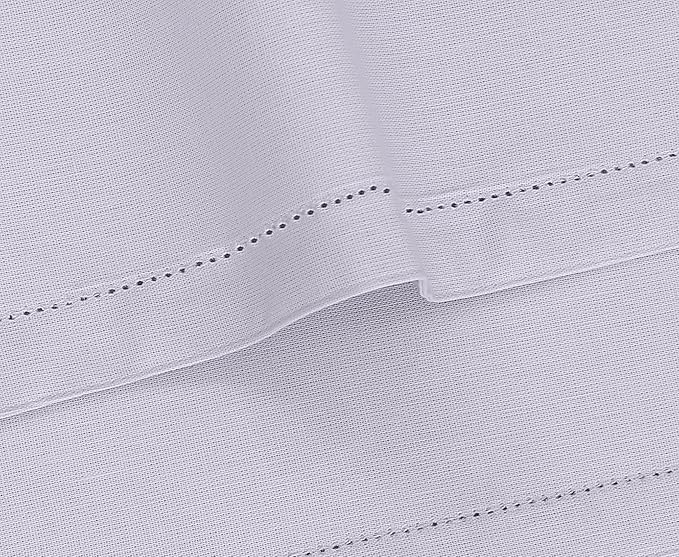 Ruvanti Linen Placemats Set of 6-13x19 Inch, Classic Hemstitch, Heat ‎Resistant Machine Washable Place Mats, Soft & Elegant- Perfect for Christmas, ‎Thanksgiving, Weddings, Dinner - Lavender Grey