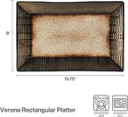 Gourmet Basics by Mikasa Verona 16-Piece Dinnerware Set & Cream Serving Bowl, 9 Inch & Cream Rectangular Platter, 13.75 Inch