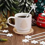 36 Pcs Christmas Drink Stirrers,Snowflake Cocktail Stirrers Plastic Swizzle Sticks Reusable Coffee Stirrer Stir Sticks for Winter Holiday Party Coffee Tea Hot Cocoa Bar Supplies Decoration